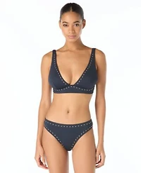 Michael Michael Kors Womens Bikini Top High Leg Bottoms