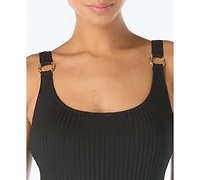 Michael Kors Women's Scoop Neck One-Piece Swimsuit