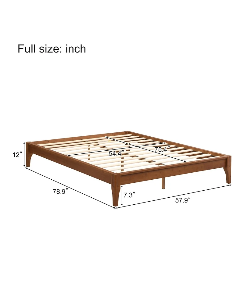 Streamdale Furniture Bamboo Platform Bed Frame with Slat Support