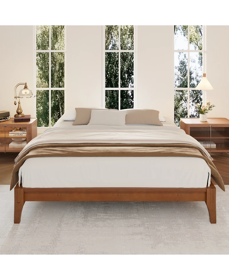 Streamdale Furniture Bamboo Platform Bed Frame with Slat Support
