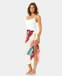 CeCe Women's Printed Tie-Waist Cover-Up Pareo