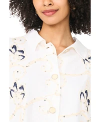 Vince Camuto Women's 3/4-Length-Sleeve Button-Up Shirt