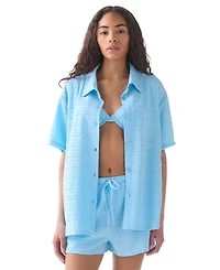 kate spade new york Women's Short-Sleeve Cover-Up Shirt