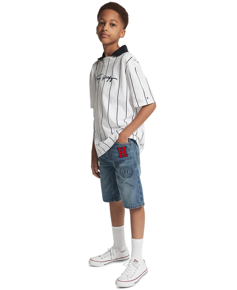 Tommy Hilfiger Boys' 2T-7 Varsity Regular Fit Denim Shorts