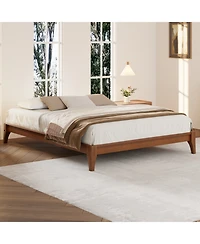 Streamdale Furniture Solid Bamboo Platform Bed Frame, 12" Queen Size