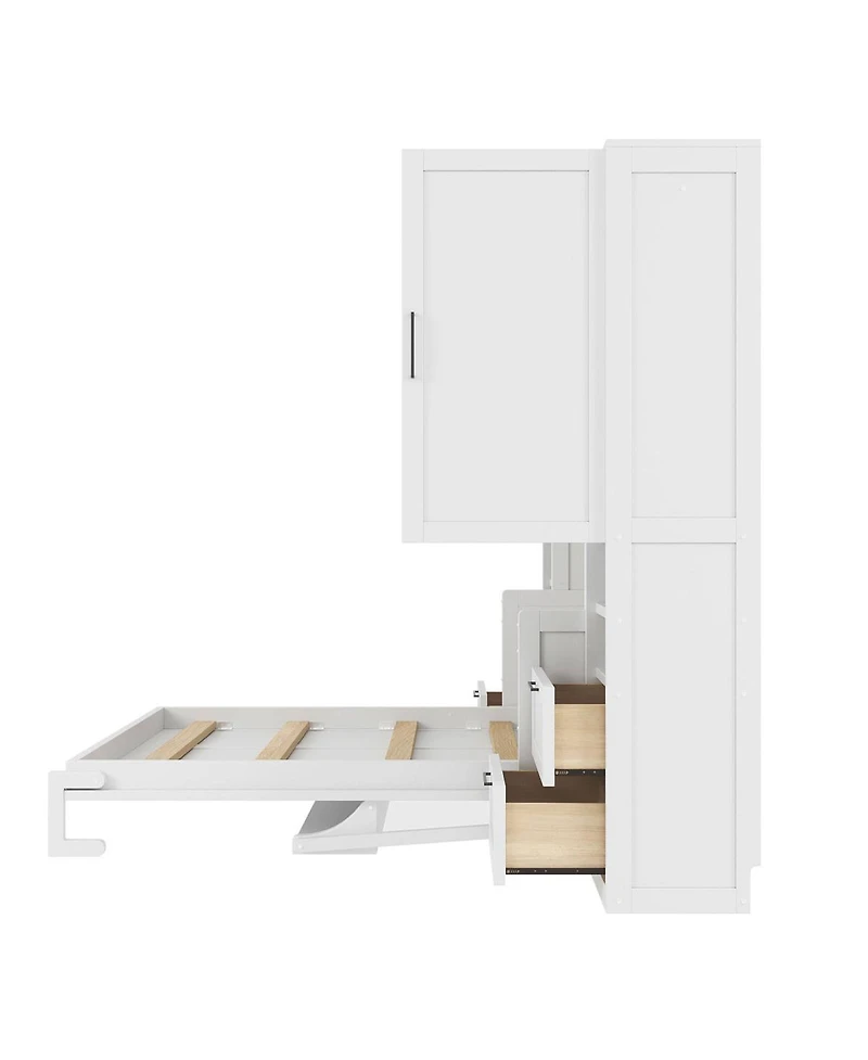 Streamdale Furniture Murphy Bed with Closet, Drawers, and Shelves