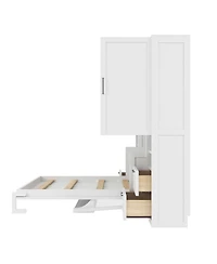 Streamdale Furniture Murphy Bed with Closet, Drawers, and Shelves