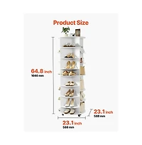 Slickblue 7-Tier Rotating Shoe Rack with Adjustable Shelves