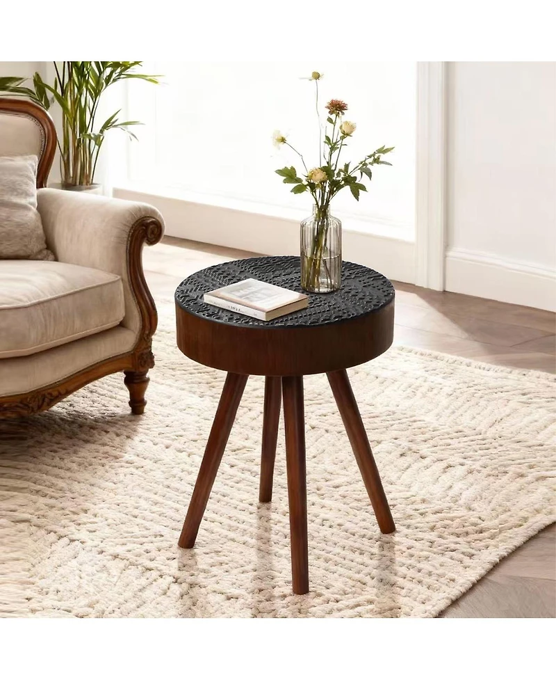 Streamdale Furniture 15.7" Round Side Table - Modern Accent Nightstand for Compact Spaces