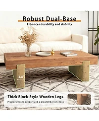 Streamdale Furniture Solid Wood Coffee Table: Modern Minimalist & Rustic Style