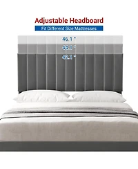 gaomon Bed Frame with Headboard and 4 Drawers Platform Steel Slats No Box Spring Needed Quiet Easy Assembly