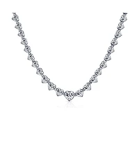 Bling Jewelry Classic Graduated Statement Cubic Zirconia Heart Shape Cz Tennis Necklace Collar