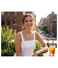 Bling Jewelry Classic Graduated Statement Cubic Zirconia Heart Shape Cz Tennis Necklace Collar