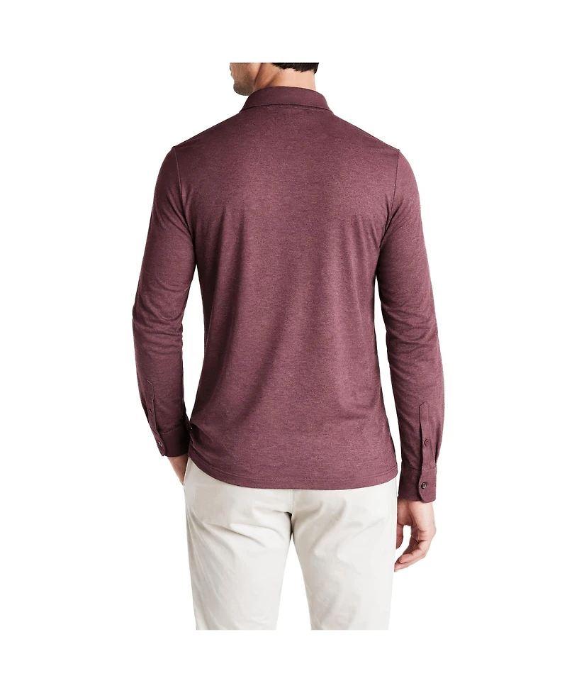 Level 7 Men's Office-Leisure Collection Melange Seamless Long Sleeve Shirt