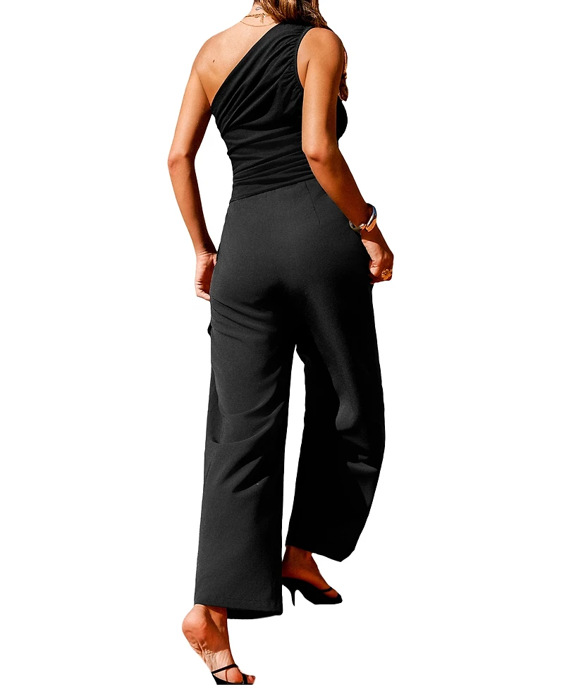 Cupshe Women's One-Shoulder Wide Leg Jumpsuit
