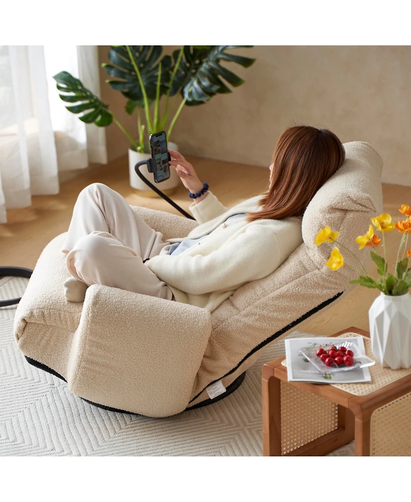 Streamdale Furniture Streamdale Ergonomic Lounge Chair with Spring Seat & Phone Holder