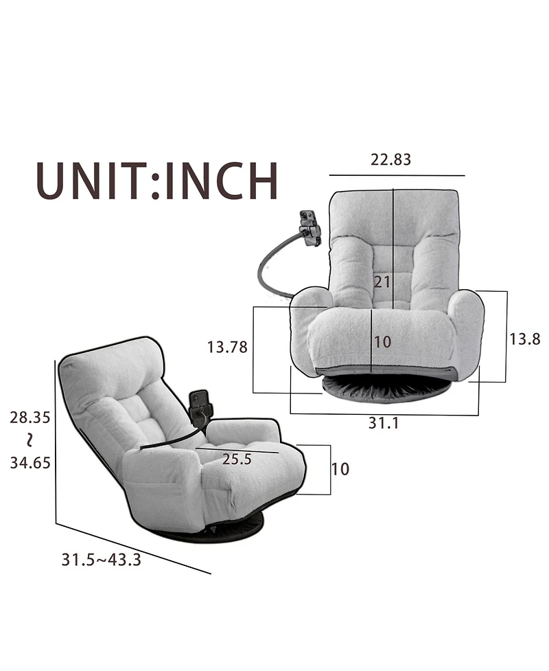 Streamdale Furniture Streamdale Ergonomic Lounge Chair with Foldable Arms