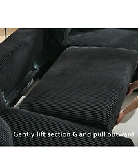 Streamdale Furniture U-Shaped Corduroy Sleeper Sofa Bed