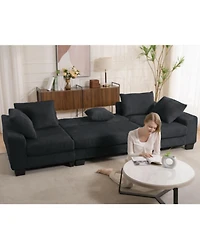 Streamdale Furniture U-Shaped Corduroy Sleeper Sofa Bed