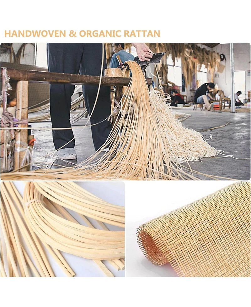 gaomon Full Rattan Bed Frame with Natural Rattan Headboard Led Lights Charging Station 2 Tier Storage Headboard Under Bed Storage