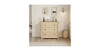 gaomon 3 Drawer Dresser, Modern Dresser for Bedroom, Chest of Drawer with Metal Ring Pull Handles