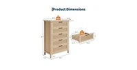 gaomon Fluted Dresser for Bedroom with 5 Drawers, 42.9 in Tall Chest of Large Drawers with Large Clothes Storage Cabinet