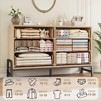gaomon 52" Wide 6 Drawer Closet Dresser, Freestanding Wooden Storage Cabinet for Bedroom or Living Room