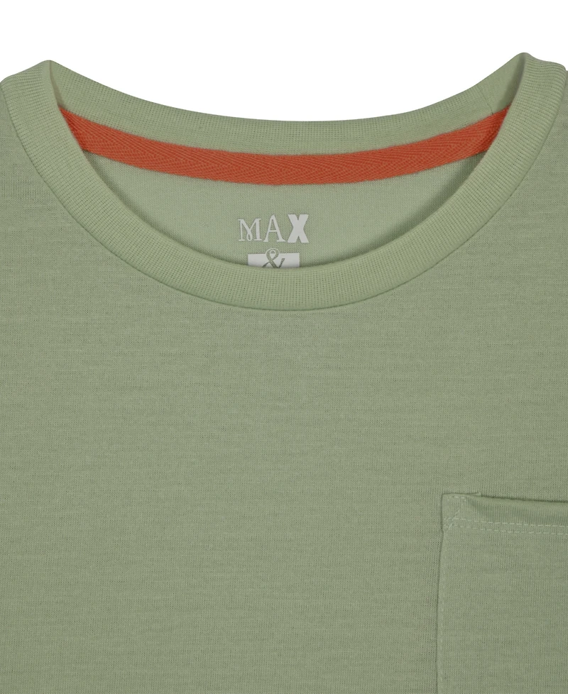 Max & Olivia Boys' 6-18 Crewneck Top Plaid Pants, 2-Piece Pajama Set