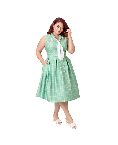 Unique Vintage Plus Size 1950s Edith Swing Dress