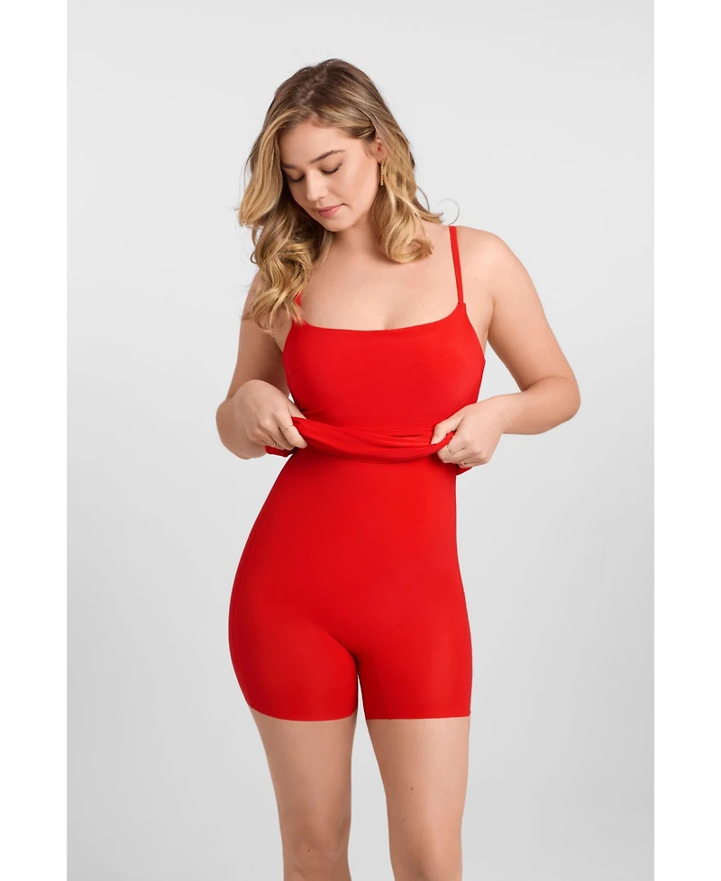 S3 Apparel Women's Scoop Neck Ribbed Sculpting Cami Maxi Dress with Built-In Shapewear