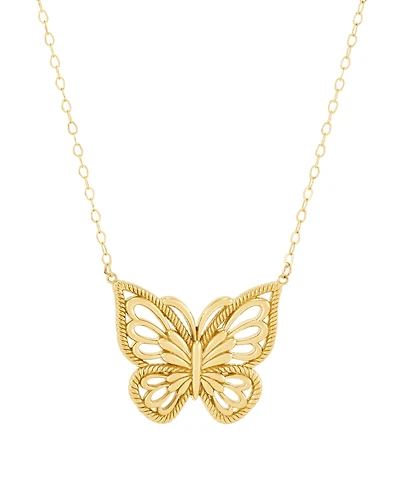 Macy's Butterfly Pendant Necklace in 22k Yellow Gold-Plated Sterling Silver