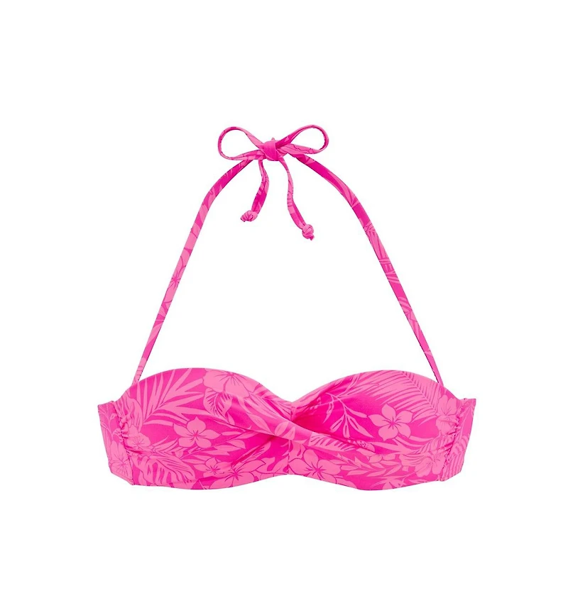 Lascana Women's Tropical Twist Bandeau Bikini Swimsuit Top Bra Sizing