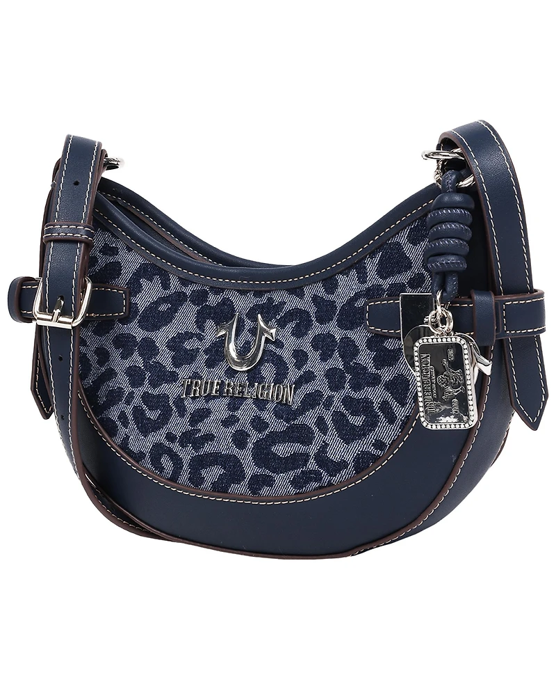 True Religion Blake Leopard Belted Hobo Bag