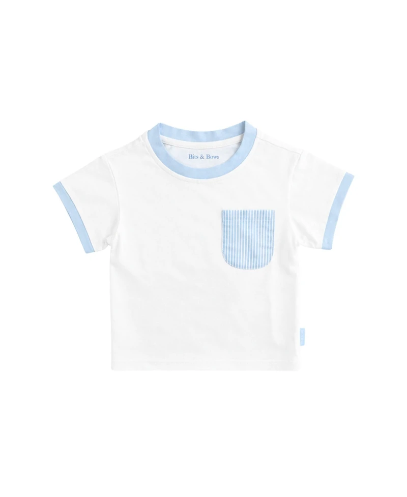 Bits & Bows Little Boys Little/Big Seersucker Pocket T-Shirt