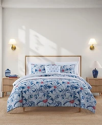 Tommy Hilfiger Paradise Cove Floral Cotton Reversible 3-Pc. Comforter Set