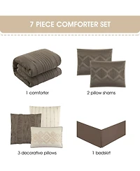 Stratford Park Waverly Geometric 7-Pc. Comforter Set, Queen