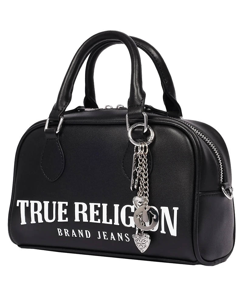True Religion Bombe Logo Satchel with Charm