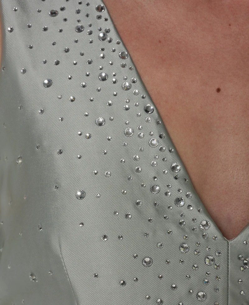 Donna Karan New York Women's A-Line Midi Dress with Hot Fix Detail