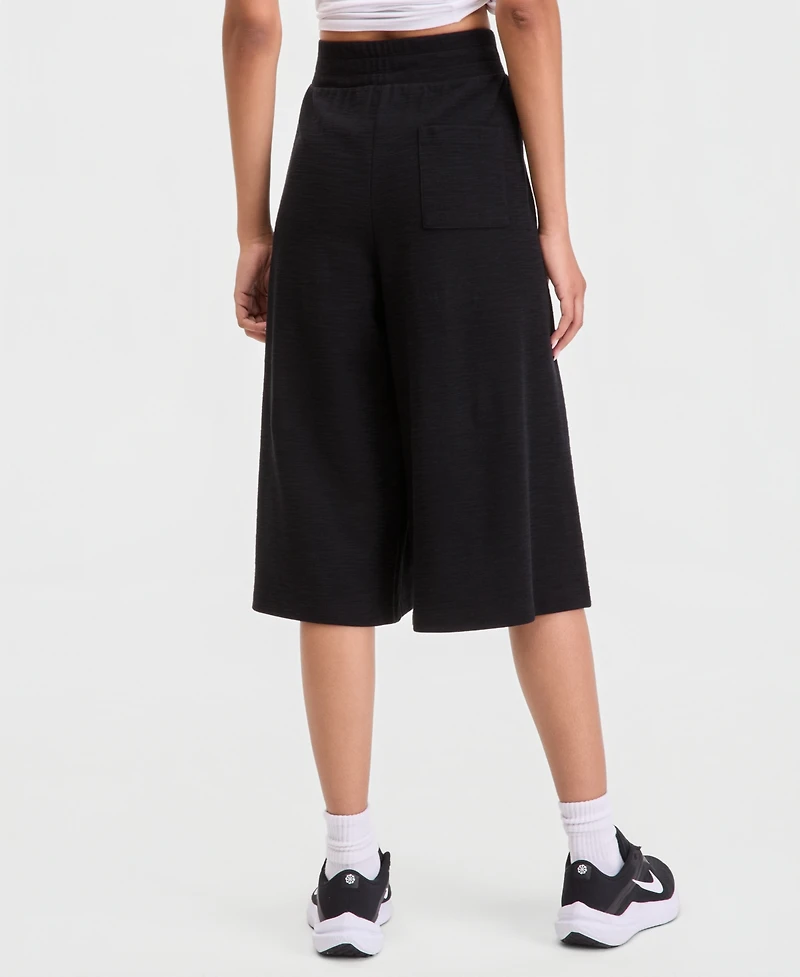 Id Ideology Women's Ribbed Wide-Leg Cropped Pull-On Pants, Macy's Exclusive