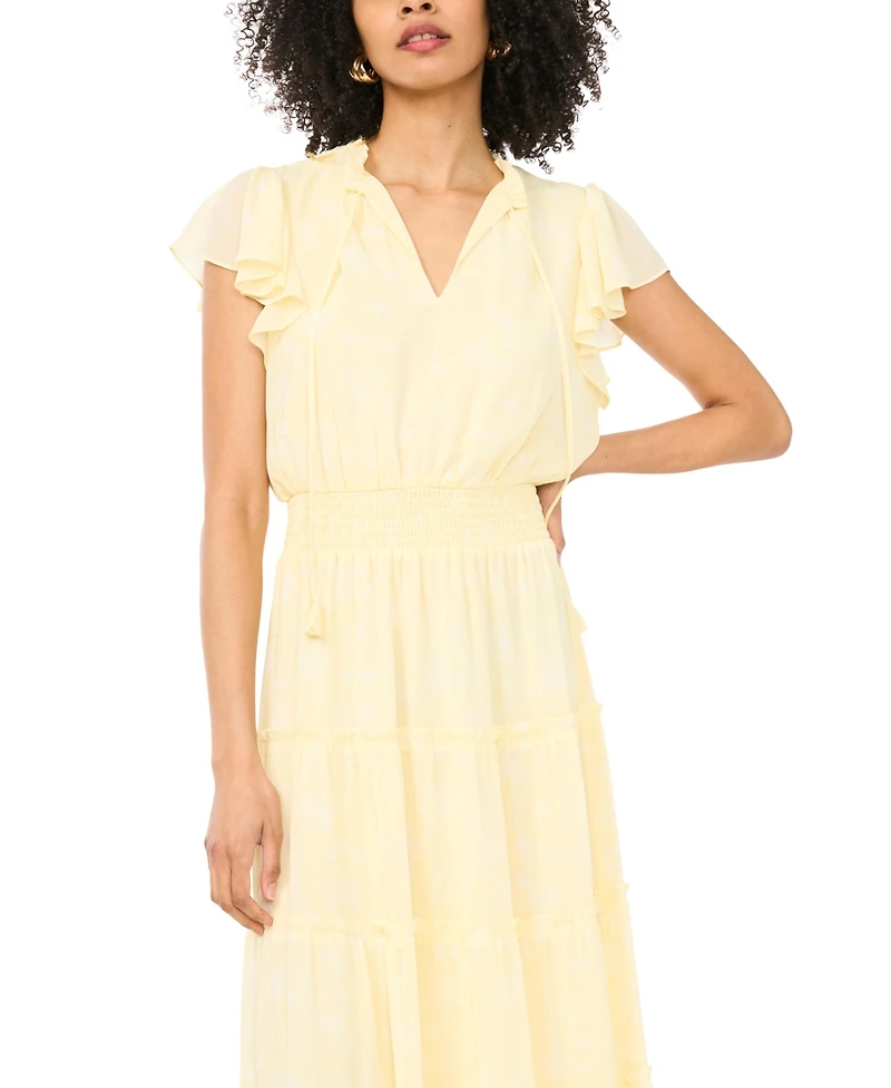 1.state Women's V-Neck Tiered Maxi Dress