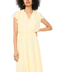 1.state Women's V-Neck Tiered Maxi Dress