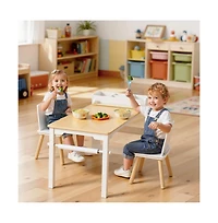 Slickblue Toddler Craft Table Set with 2 Chairs and Storage Shelves