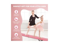 Hongge 9 Ft Folding Gymnastics Balance Beam with Anti-slip Base and Pine Wood Frame-Pink