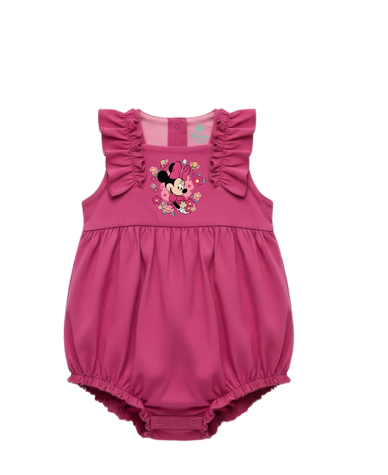 Disney Baby Girls' Minnie Print Romper, 2-Pack