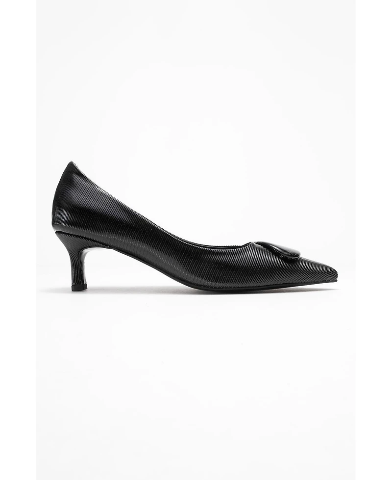 Prologue Shoes Women's Briana Buckle Pointed Toe Pump