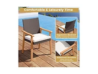 Slickblue Patio Rattan Dining Chairs Set of 2 with Removable Cushions