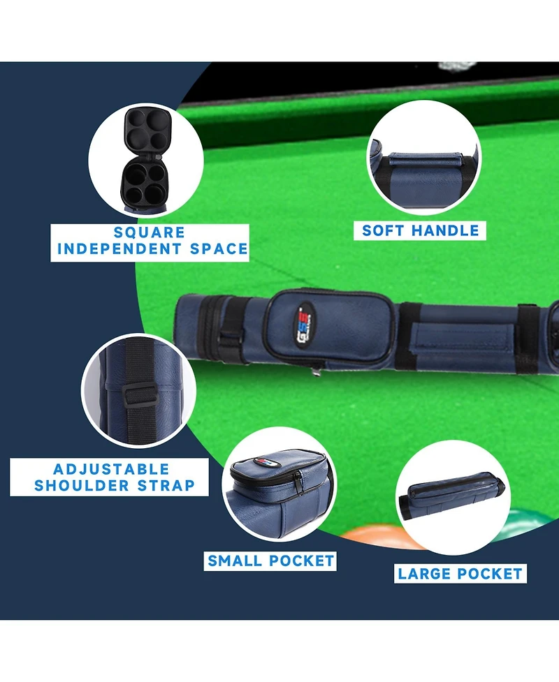 Gse Games & Sports Expert 2x2 Square Hard Billiard Pool Cue Stick Carrying Case, Billiard Cue Case - Square