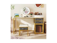 Slickblue 55" Makeup Vanity Desk with Rotatable Lighted Mirror