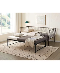 Kings Brand Furniture Bella Metal Day Bed with Trundle Stylish and Functional