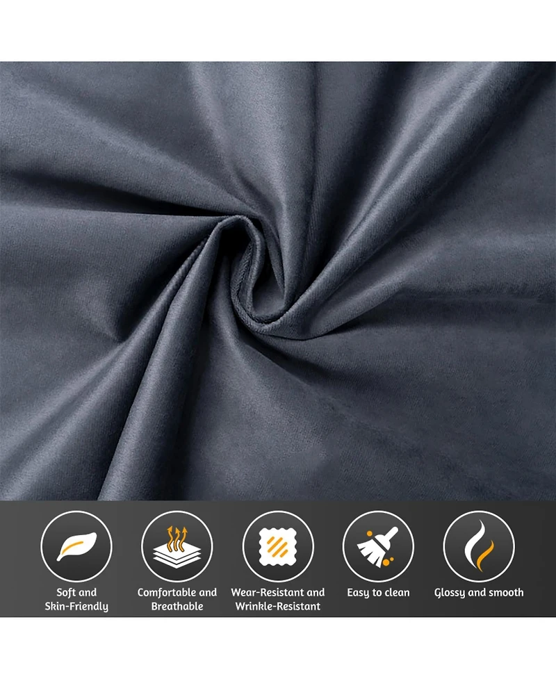 Streamdale Chesterfield Velvet Pull-Out Sofa Bed with Ottoman